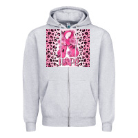 Heather Grey breast cancer with boxing gloves Zipper Hoodie - MaliasSmallBusiness