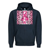Navy breast cancer with boxing gloves Zipper Hoodie - MaliasSmallBusiness