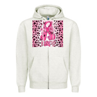 Oatmeal Heather breast cancer with boxing gloves Zipper Hoodie - MaliasSmallBusiness