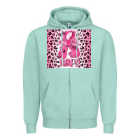 Seafoam breast cancer with boxing gloves Zipper Hoodie - MaliasSmallBusiness