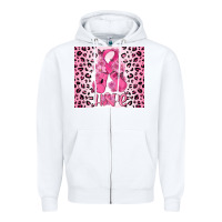 White breast cancer with boxing gloves Zipper Hoodie - MaliasSmallBusiness
