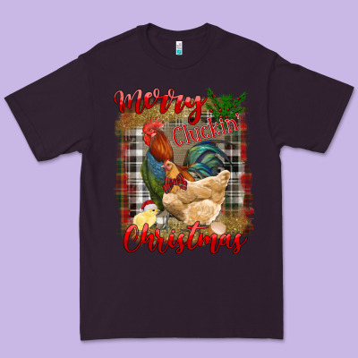 Merry Cluckin' Christmas Premium Tee Designed By Ranaportraitstore