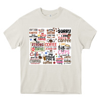 Cream funny coffee quotes Heavy Core Tee - MaliasSmallBusiness