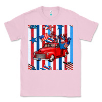 Bubblegum Pink 4th of july seamless pattern truck Classic Tee - BundleAndBundleShop