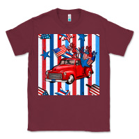 Burgundy 4th of july seamless pattern truck Classic Tee - BundleAndBundleShop