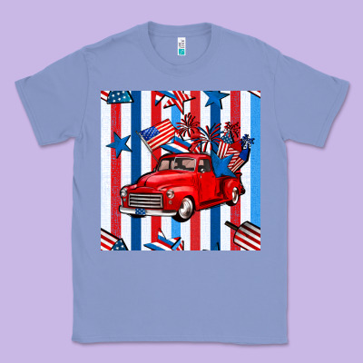 4th Of July Seamless Pattern Truck Classic Tee Designed By Bundleandbundleshop