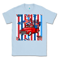Dusty Blue 4th of july seamless pattern truck Classic Tee - BundleAndBundleShop