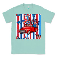 Seafoam 4th of july seamless pattern truck Classic Tee - BundleAndBundleShop