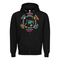 Black i am inspiration Zipper Hoodie - MaliasSmallBusiness