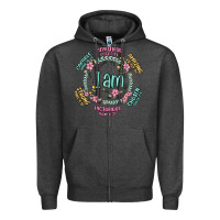 Charcoal Heather i am inspiration Zipper Hoodie - MaliasSmallBusiness