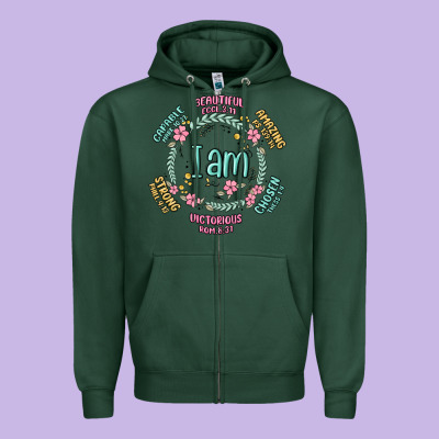 I Am Inspiration Zipper Hoodie Designed By Maliassmallbusiness