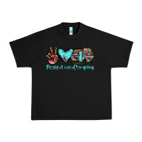 Black peace love camping Urban Heavy Tee - JahusDesignShop