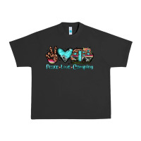 Pigment Black peace love camping Urban Heavy Tee - JahusDesignShop