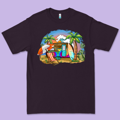 Camp Life Beach Premium Tee Designed By Barkaloodesign