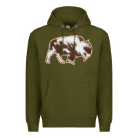 Army Green Cowhide Bison Silhouette Premium Hoodie - Bettercallsaul