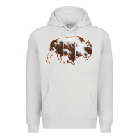 Dove Grey Cowhide Bison Silhouette Premium Hoodie - Bettercallsaul