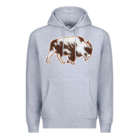 Heather Grey Cowhide Bison Silhouette Premium Hoodie - Bettercallsaul
