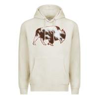 Oatmeal Heather Cowhide Bison Silhouette Premium Hoodie - Bettercallsaul