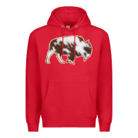 Red Cowhide Bison Silhouette Premium Hoodie - Bettercallsaul