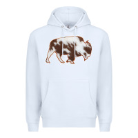 White Cowhide Bison Silhouette Premium Hoodie - Bettercallsaul