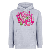 Heather Grey merry and bright Heavyweight Hoodie - MaliasSmallBusiness