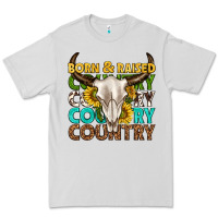 Dove Grey born and raised country western Premium Tee - texasbilliewilder
