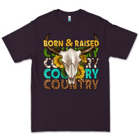 Plum born and raised country western Premium Tee - texasbilliewilder