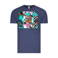 Vintage Denim race heart Vintage Tee - AdoDesignShop