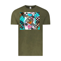 Vintage Olive race heart Vintage Tee - AdoDesignShop