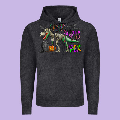 Spooky Saurus Rex Vintage Hoodie Designed By Cowhidedigitalart
