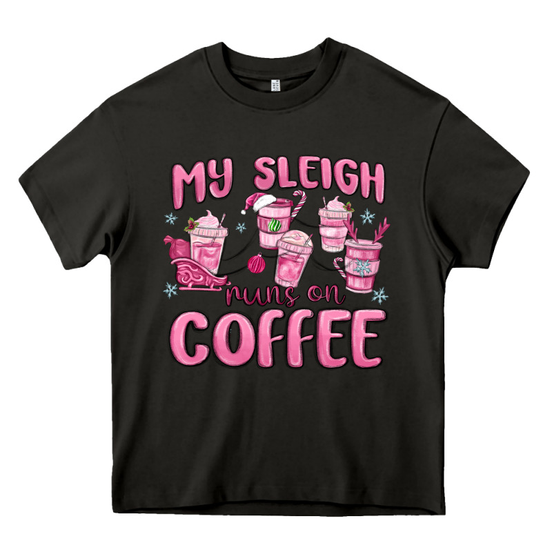 My Sleigh Runs On Coffee Heavy Core Tee by MaliasSmallBusiness | Teevron