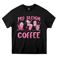 Black my sleigh runs on coffee Heavy Core Tee - MaliasSmallBusiness