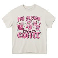 Cream my sleigh runs on coffee Heavy Core Tee - MaliasSmallBusiness
