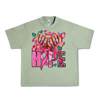Oil Green hope with woman hands Urban Heavy Tee - AdoDesignShop