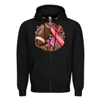 Black breast cancer ribbon and american football Zipper Hoodie - MaliasSmallBusiness