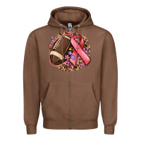 Chestnut breast cancer ribbon and american football Zipper Hoodie - MaliasSmallBusiness