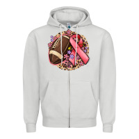Dove Grey breast cancer ribbon and american football Zipper Hoodie - MaliasSmallBusiness