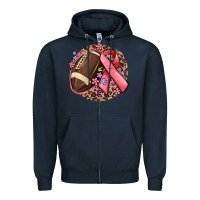 Navy breast cancer ribbon and american football Zipper Hoodie - MaliasSmallBusiness