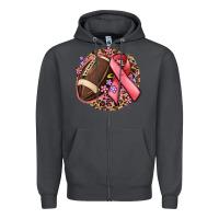 Smoke breast cancer ribbon and american football Zipper Hoodie - MaliasSmallBusiness