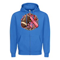 True Royal breast cancer ribbon and american football Zipper Hoodie - MaliasSmallBusiness