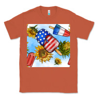 Copper 4th of july sunflowers ice cream seamless pattern Classic Tee - BundleAndBundleShop