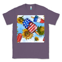Lavender 4th of july sunflowers ice cream seamless pattern Classic Tee - BundleAndBundleShop