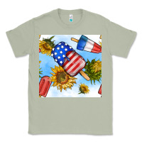 Matcha 4th of july sunflowers ice cream seamless pattern Classic Tee - BundleAndBundleShop