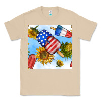 Mushroom 4th of july sunflowers ice cream seamless pattern Classic Tee - BundleAndBundleShop
