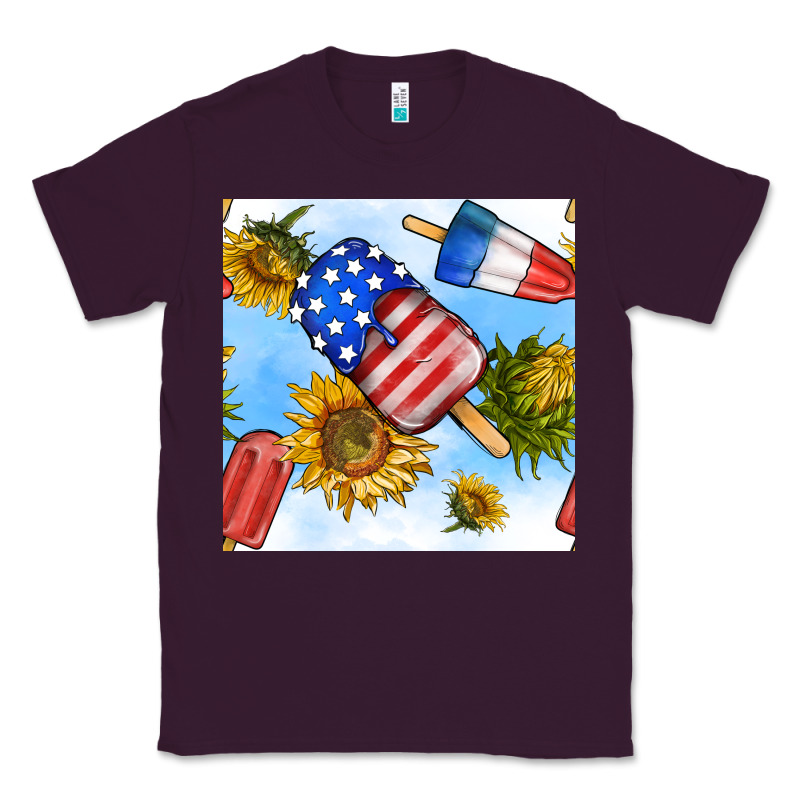 4th Of July Sunflowers Ice Cream Seamless Pattern Classic Tee by BundleAndBundleShop | Teevron