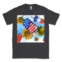 Smoke 4th of july sunflowers ice cream seamless pattern Classic Tee - BundleAndBundleShop
