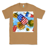 Toasted Coconut 4th of july sunflowers ice cream seamless pattern Classic Tee - BundleAndBundleShop