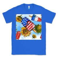 True Royal 4th of july sunflowers ice cream seamless pattern Classic Tee - BundleAndBundleShop