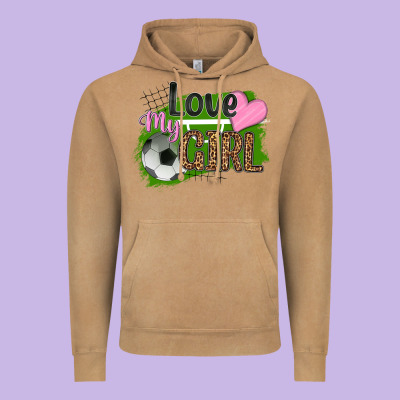 Love My Girl Soccer Vintage Hoodie Designed By Hra Design Shop
