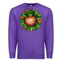 Purple St. Patricks Sunflower With Dwarf Premium Sweatshirt - BundleAndBundleShop